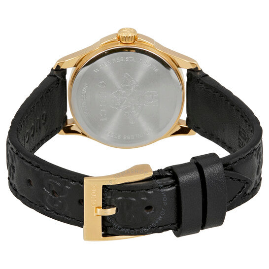 Gucci G Timeless Quartz Black Dial Black Leather Strap Watch For Women - YA126581A Buy Now By Gucci