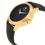 Gucci G Timeless Quartz Black Dial Black Leather Strap Watch For Women - YA1264034A Buy Now By Gucci