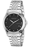 Gucci G Timeless Diamonds Black Dial Silver Steel Strap Watch For Women - YA126408 Buy Now By Gucci