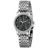 Gucci G Timeless Diamonds Mother of Pearl Black Dial Silver Mesh Bracelet Watch For Women - YA126507 Buy Now By Gucci