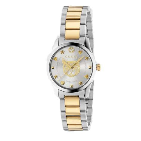 Gucci G Timeless Quartz Mother of Pearl Dial Two Tone Steel Strap Watch For Women - YA1265012 Buy Now By Gucci