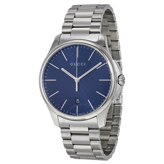 Gucci G Timeless Blue Dial Silver Steel Strap Watch For Men - YA126316 Buy Now By Gucci