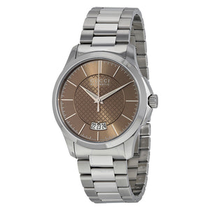 Gucci G Timeless Automatic Brown Dial Silver Steel Strap Watch For Women - YA126431A Buy Now By Gucci