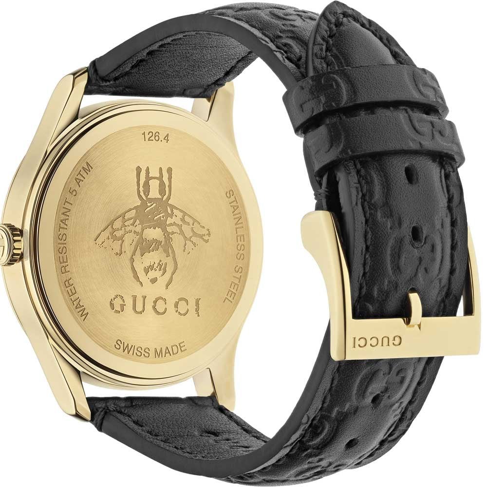 Gucci G Timeless Quartz Black Dial Black Leather Strap Watch For Women - YA1264034A Buy Now By Gucci