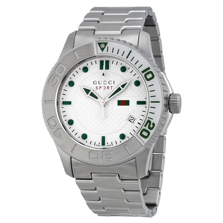 Gucci G Timeless Silver Dial Silver Steel Strap Watch For Men - YA126232 Buy Now By Gucci