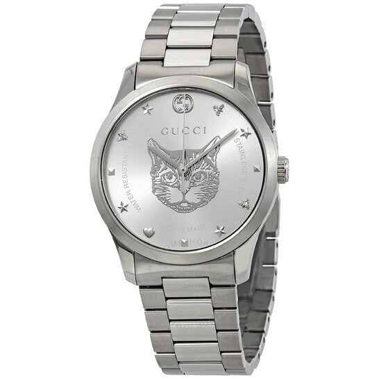 Gucci G Timeless Silver Dial Silver Steel Strap Watch For Women - YA1264095 Buy Now By Gucci