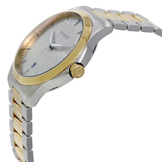 Gucci G Timeless Quartz Silver Dial Two Tone Steel Strap Watch For Men - YA126450 Buy Now By Gucci