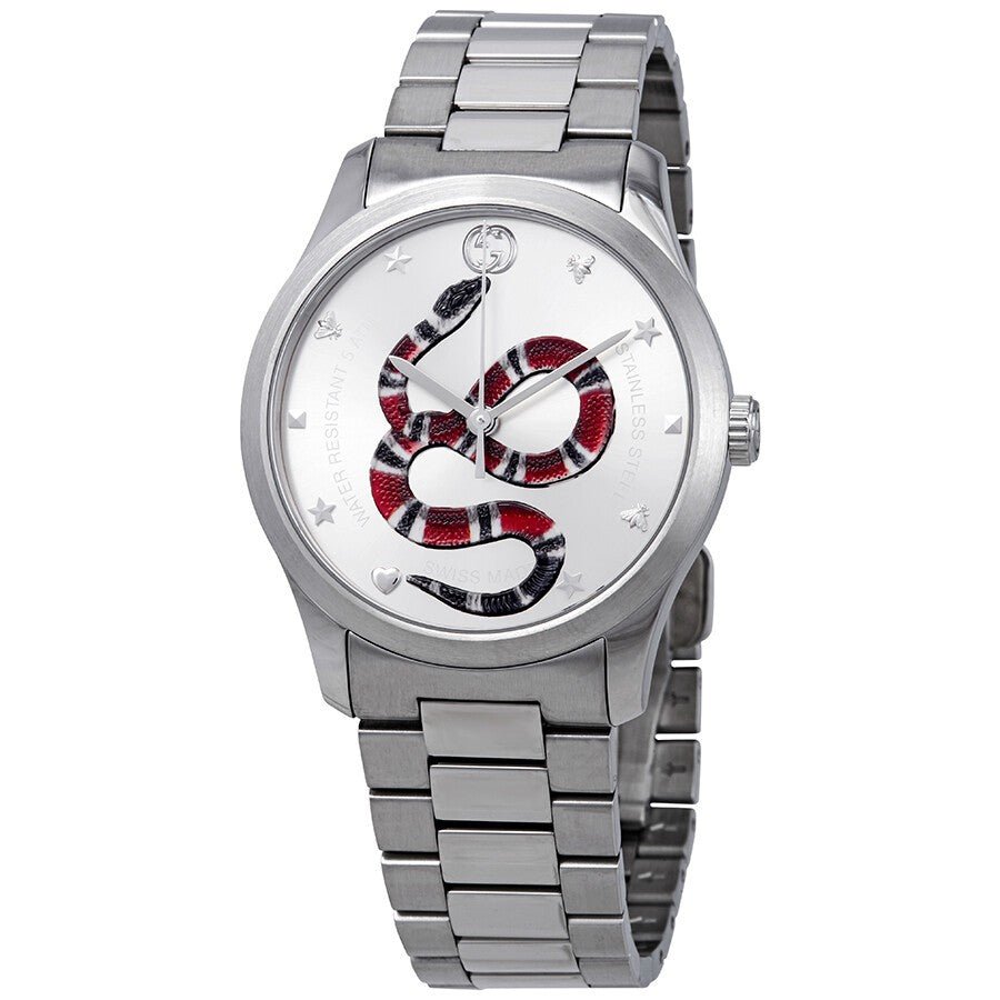 Gucci G Timeless Silver Dial Silver Steel Strap Watch For Women - YA1264076 Buy Now By Gucci