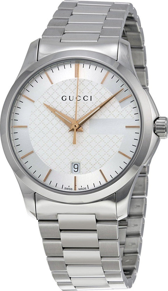 Gucci G Timeless Silver Dial Silver Steel Strap Unisex Watch - YA126442 Buy Now By Gucci