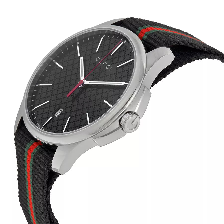 Gucci G Timeless Analog Quartz Black Dial Black NATO Strap Watch For Men - YA126321 Buy Now By Gucci