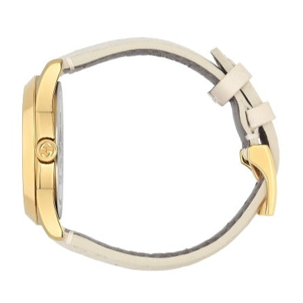 Gucci G Timeless Quartz White Dial White Leather Strap Watch For Women - YA1264033A Buy Now By Gucci