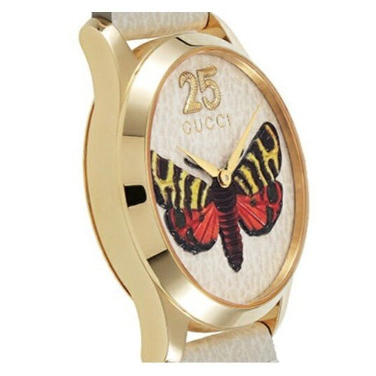 Gucci G Timeless Butterfly White Dial White Leather Strap Watch For Women - YA1264062 Buy Now By Gucci