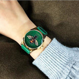 Gucci G Timeless Bee Green Dial Green Leather Strap Watch For Women - YA1264065 Buy Now By Gucci