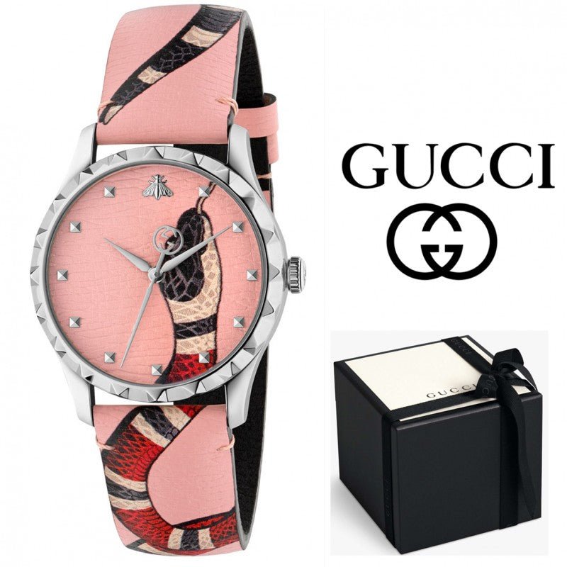 Gucci G Timeless Pink Dial Pink Leather Strap Watch For Women - YA1264083 Buy Now By Gucci