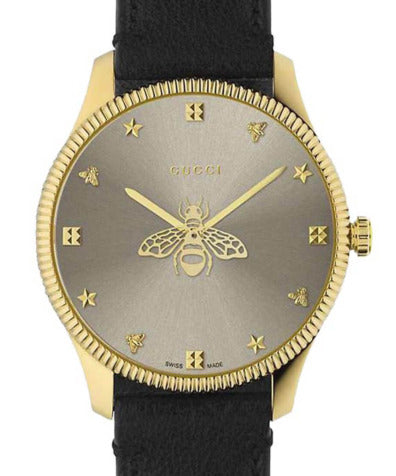 Gucci G Timeless Quartz Silver Dial Black Leather Strap Watch For Women - YA1264181 Buy Now By Gucci