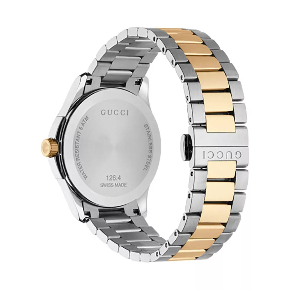 Gucci G Timeless Quartz Silver Dial Two Tone Steel Strap Watch For Men - YA126450 Buy Now By Gucci