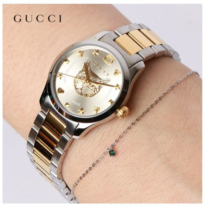 Gucci G Timeless Quartz Silver Dial Two Tone Steel Strap Watch For Women - YA126596 Buy Now By Gucci
