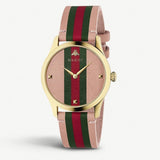 Gucci G Timeless Quartz Pink Dial Three Tone Leather Strap Watch For Women - YA1264118 Buy Now By Gucci