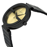 Gucci Interlocking Grammy XL Gold Dial Black Steel Strap Watch for Men - YA133209 Buy Now By Gucci