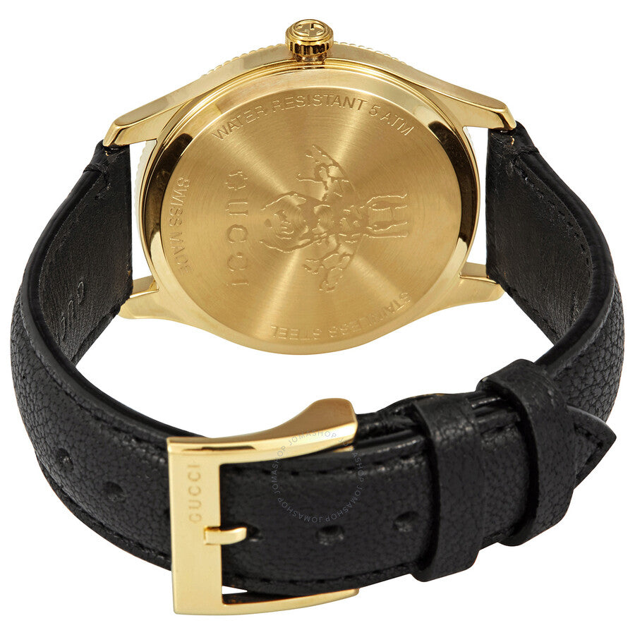 Gucci G Timeless Quartz Silver Dial Black Leather Strap Watch For Women - YA1264181 Buy Now By Gucci