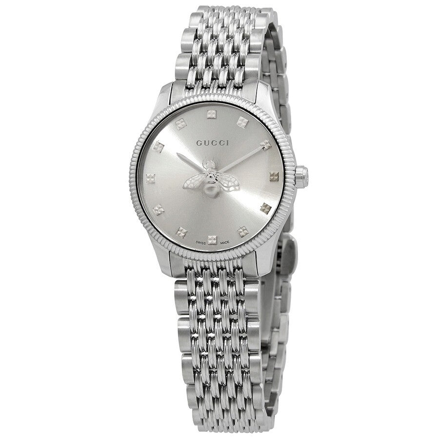 Gucci G Timeless Quartz Silver Dial Silver Steel Strap Watch For Women - YA1265019 Buy Now By Gucci