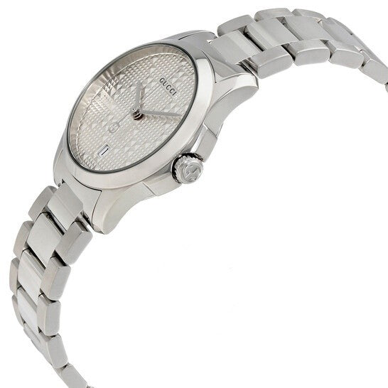 Gucci G Timeless Quartz Silver Dial Silver Steel Strap Watch For Women - YA126551 Buy Now By Gucci