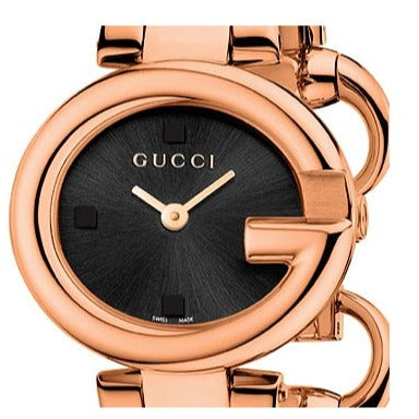 Gucci Guccissima Collection Quartz Black Dial Rose Gold Steel Strap Watch For Women - YA134509 Buy Now By Gucci