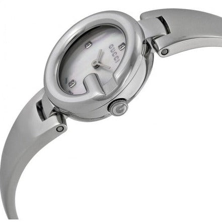 Gucci Guccissima Diamonds Mother of Pearl Dial Silver Steel Strap Watch For Women - YA134504 Buy Now By Gucci