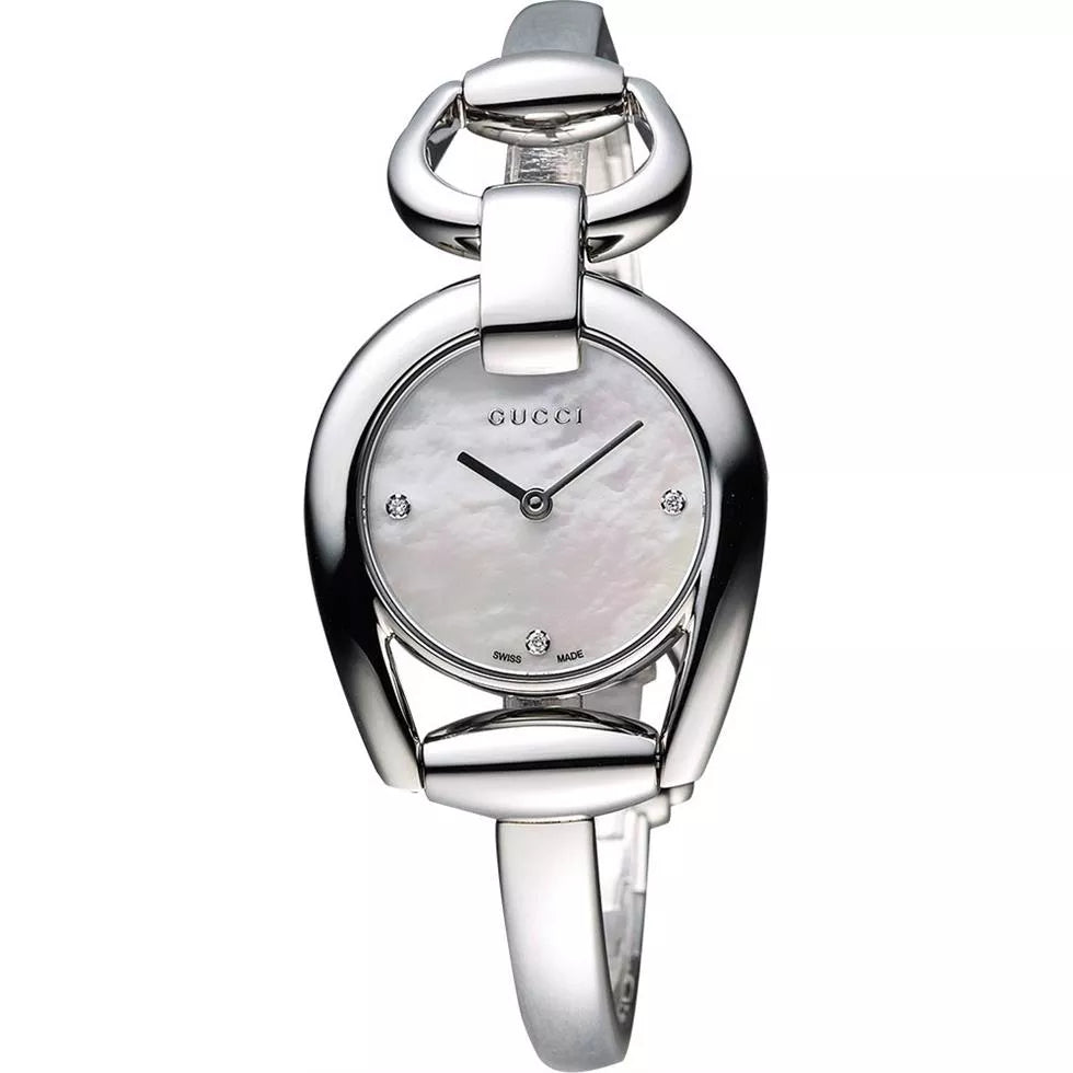 Gucci Horsebit Collection Diamonds Mother of Pearl Dial Silver Steel Strap Watch For Women - YA139506 Buy Now By Gucci
