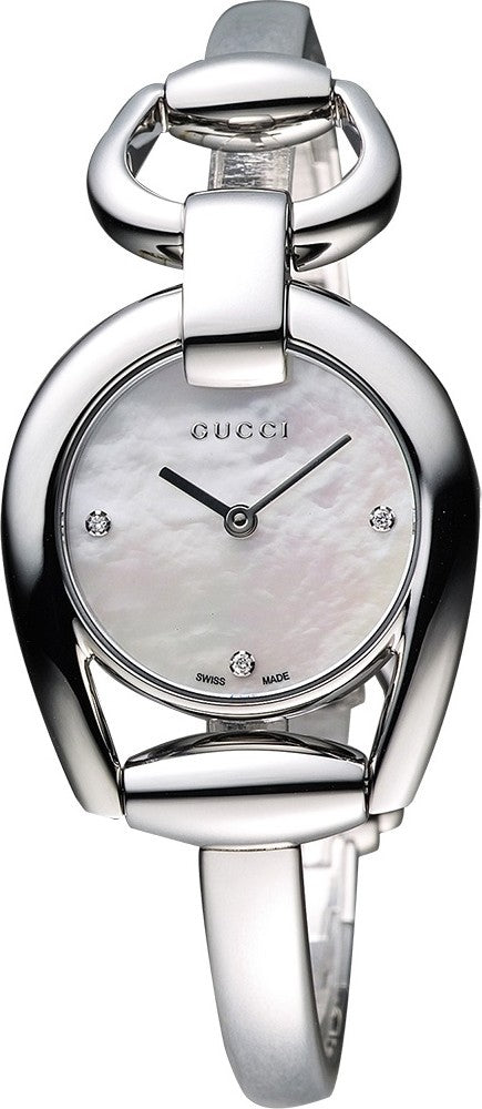 Gucci Horsebit Collection Diamonds Mother of Pearl Dial Silver Steel Strap Watch For Women - YA139506 Buy Now By Gucci