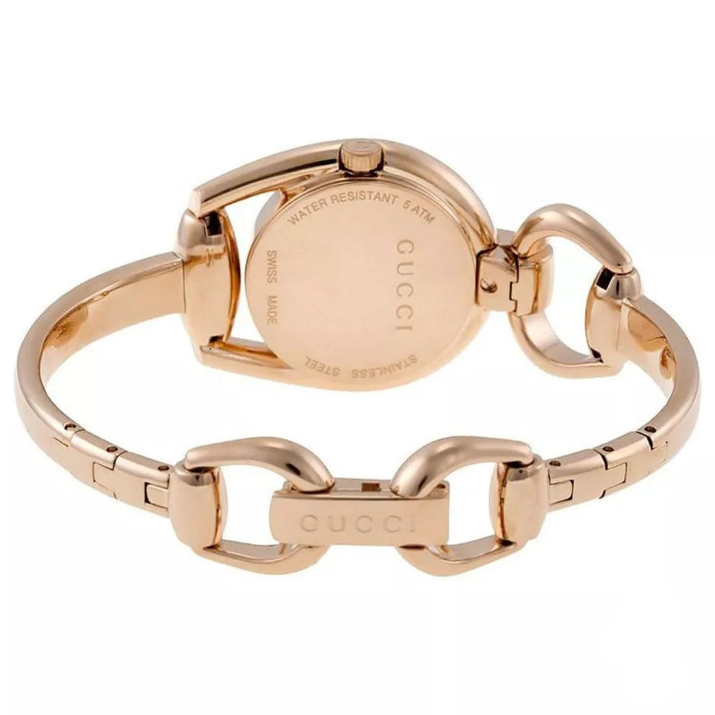 Gucci Horsebit Collection Black Dial Rose Gold Steel Strap Watch For Women - YA139507 Buy Now By Gucci