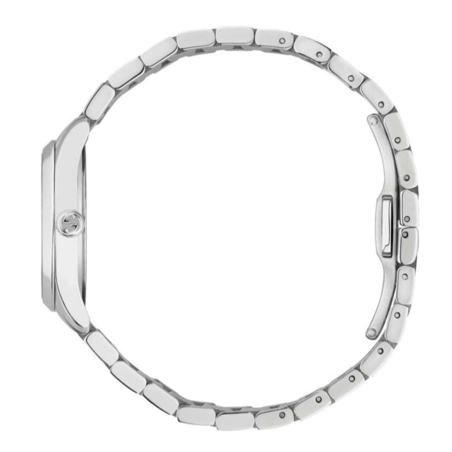 Gucci G Timeless Quartz Diamonds Black Dial Silver Steel Strap Watch For Women - YA1265024 Buy Now By Gucci