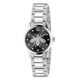 Gucci G Timeless Quartz Diamonds Black Dial Silver Steel Strap Watch For Women - YA1265024 Buy Now By Gucci