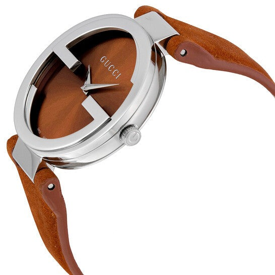 Gucci Interlocking G Quartz Orange Dial Orange Leather Strap Watch For Women - YA133316 Buy Now By Gucci