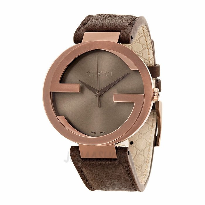 Gucci Interlocking Iconic Brown Dial Brown Leather Strap Watch For Women - YA133207 Buy Now By Gucci