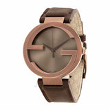 Gucci Interlocking Iconic Brown Dial Brown Leather Strap Watch For Women - YA133207 Buy Now By Gucci