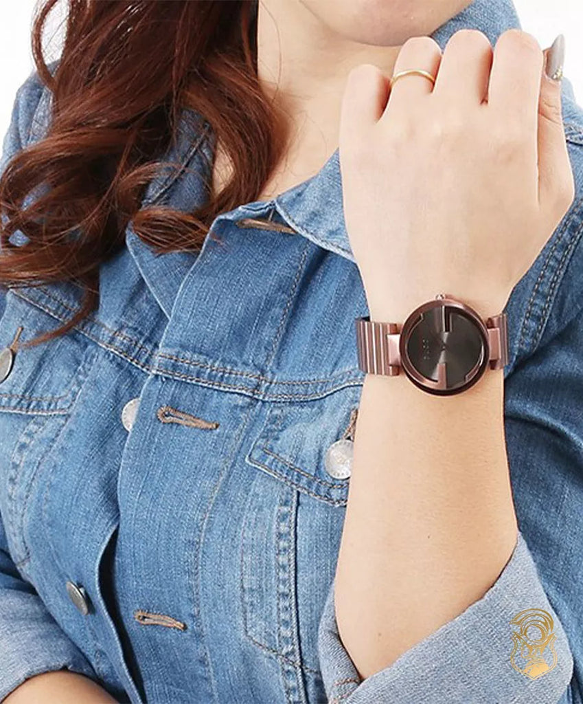 Gucci Interlocking G Quartz Brown Dial Brown Steel Strap Watch for Women - YA133317 Buy Now By Gucci