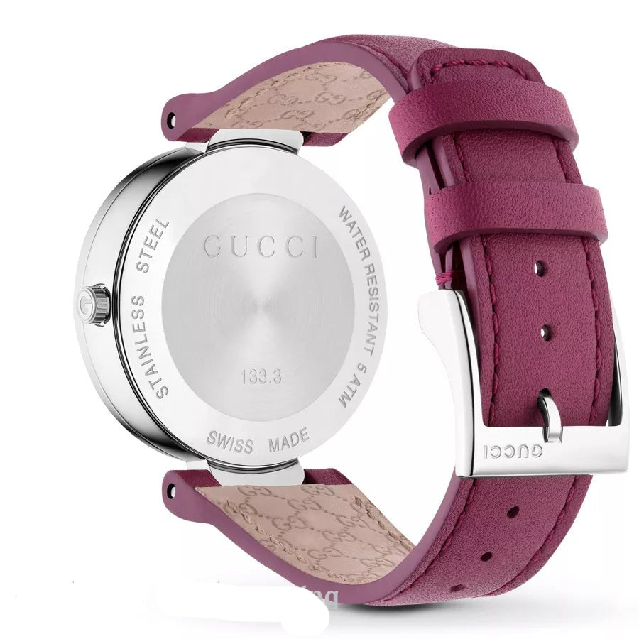 Gucci Interlocking G Quartz Pink Dial Pink Leather Strap Watch For Women - YA133321 Buy Now By Gucci