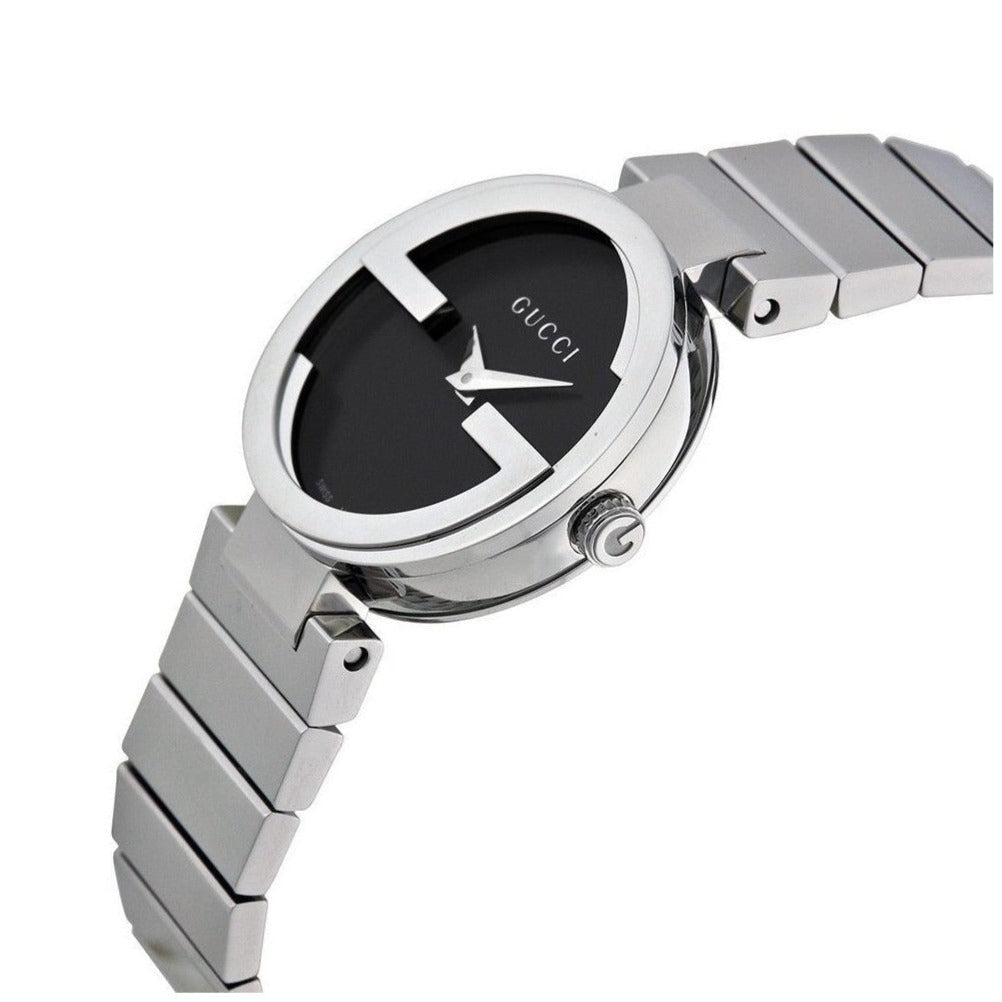 Gucci Interlocking G Quartz Black Dial Black Steel Strap Watch For Women - YA133502 Buy Now By Gucci