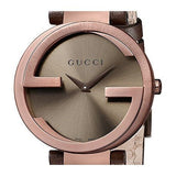 Gucci Interlocking Brown Dial Brown Leather Strap Watch For Women - YA133309 Buy Now By Gucci