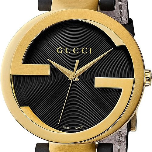 Gucci Interlocking Special Edition Grammy Black Dial Black Leather Strap Watch For Men - YA133208 Buy Now By Gucci