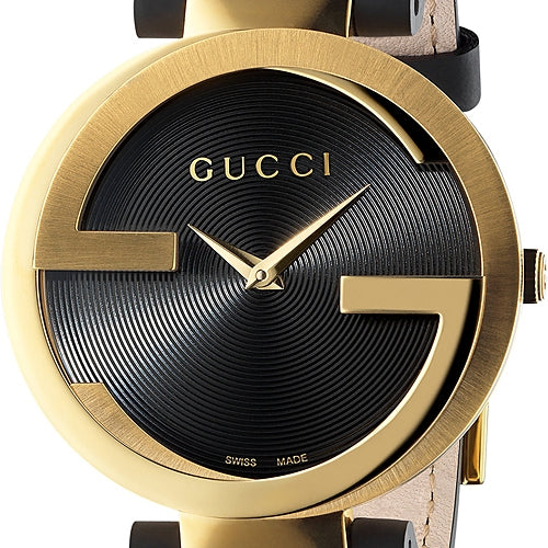 Gucci Interlocking G Grammy Special Edition Black Dial Black Leather Strap Watch for Women - YA133312 Buy Now By Gucci