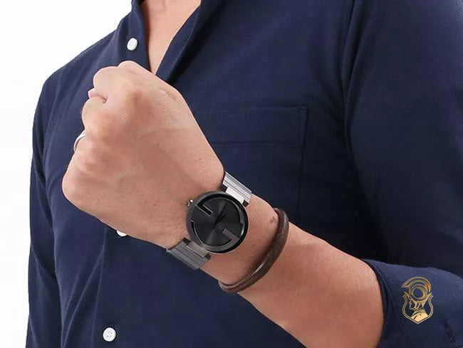 Gucci G Interlocking Quartz Grey Dial Grey Steel Strap Watch For Men - YA133210 Buy Now By Gucci