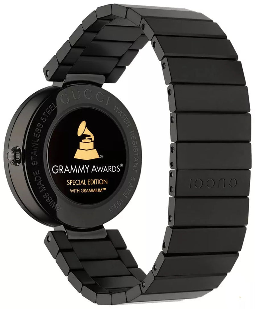 Gucci Interlocking G Quartz Gold Dial Black Steel Strap Watch For Women - YA133314 Buy Now By Gucci