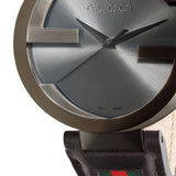 Gucci Interlocking G XL Black Dial Red & Green Leather Strap Watch For Men - YA133206 Buy Now By Gucci