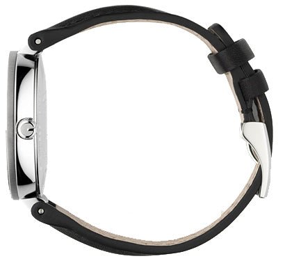 Gucci Interlocking G Iconic Black Dial Black Leather Strap Watch For Men - YA133205 Buy Now By Gucci