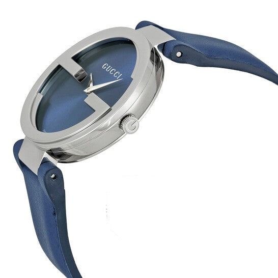 Gucci Interlocking G Blue Dial Blue Leather Strap Watch For Women - YA133322 Buy Now By Gucci