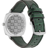 Gucci Grip Quartz Silver Dial Green Leather Strap Watch For Women - YA157404 Buy Now By Gucci