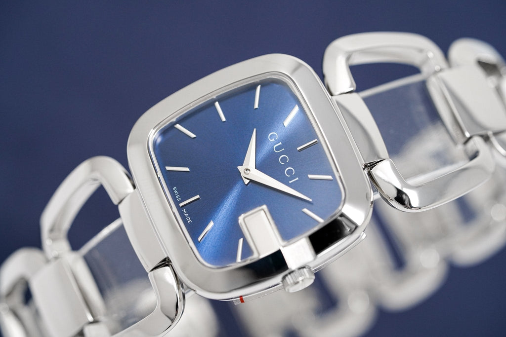 Gucci G Gucci Blue Dial Silver Steel Strap Watch For Women - YA125405 Buy Now By Gucci