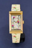 Gucci G-Frame Floral Mother of Pearl Dial White Leather Strap Watch For Women - YA147407 Buy Now By Gucci